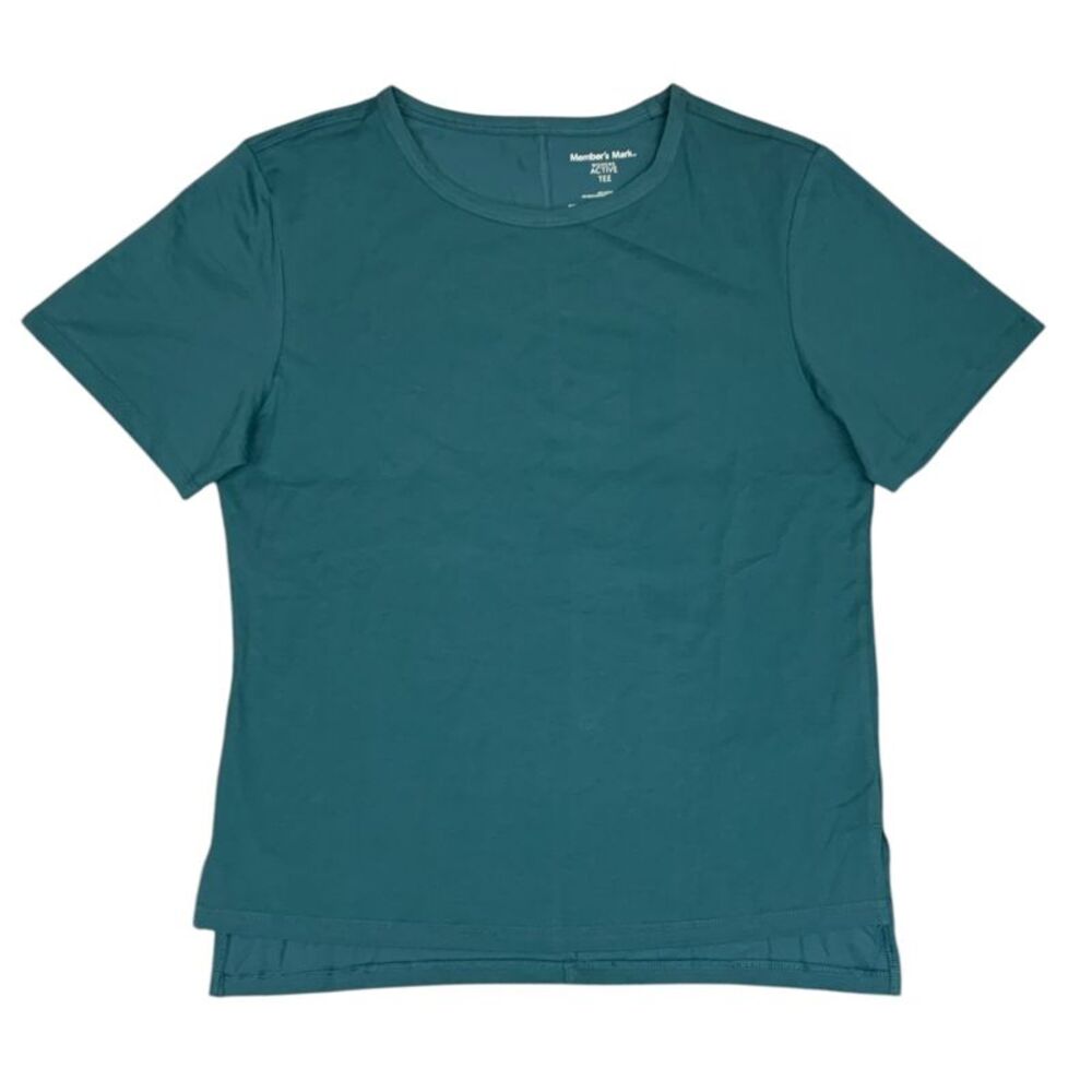 Turquoise - Member's Mark Women's Active Tee, Boatneck, Relaxed Fit with Side Sl